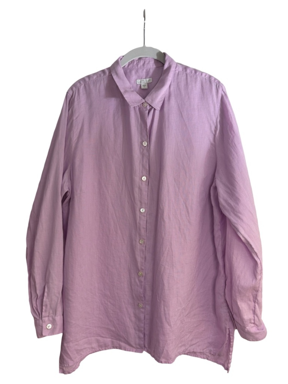 J Jill Lavender Linen Shirt -  Long Sleeve -XL